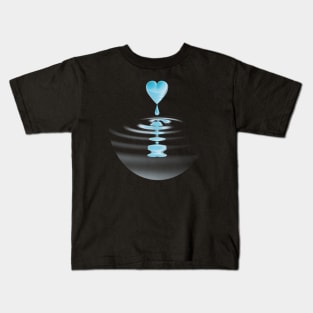 Melting Blue Broken Heart Kids T-Shirt